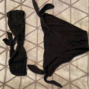 Black, tie bikini 2 piece set